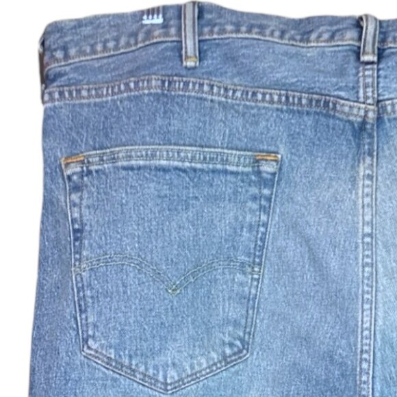 Levis 501 Button Fly Jeans Mens W44 L32 Blue Denim Straight Leg Classic Med Wash - Picture 16 of 16
